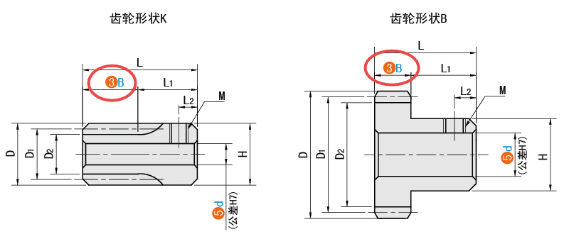 B（齒寬）