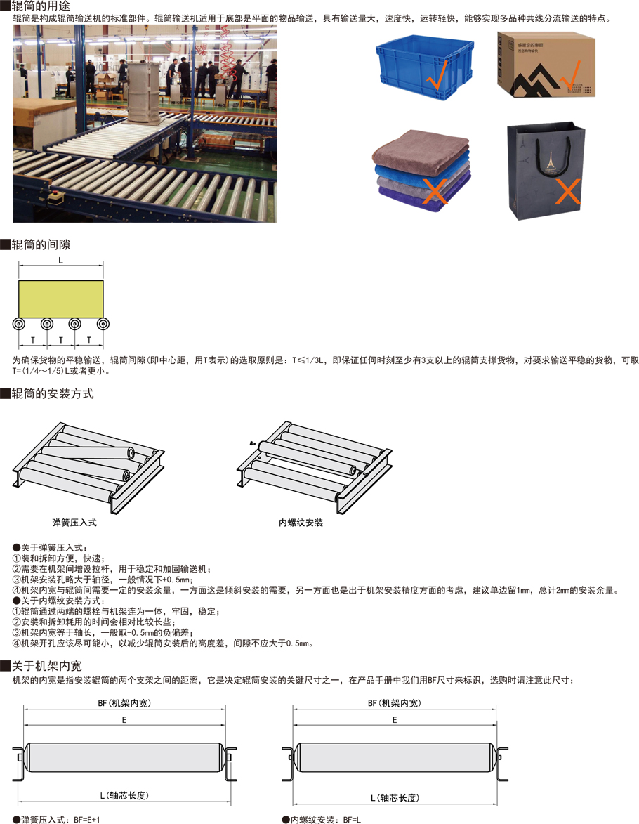 無動(dòng)力輸送輥筒-彈簧壓入式滾筒作用與用途