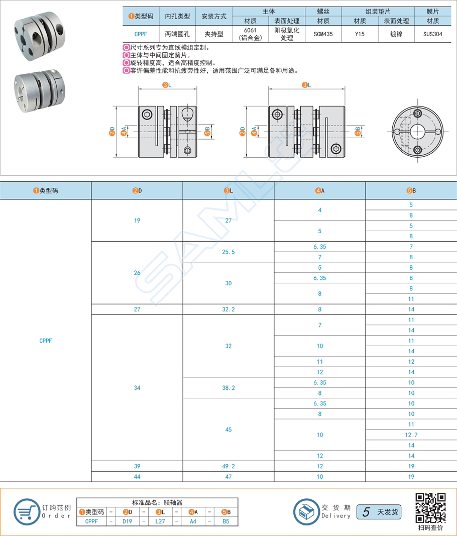 簧片式聯(lián)軸器-模組專用規(guī)格參數(shù)尺寸