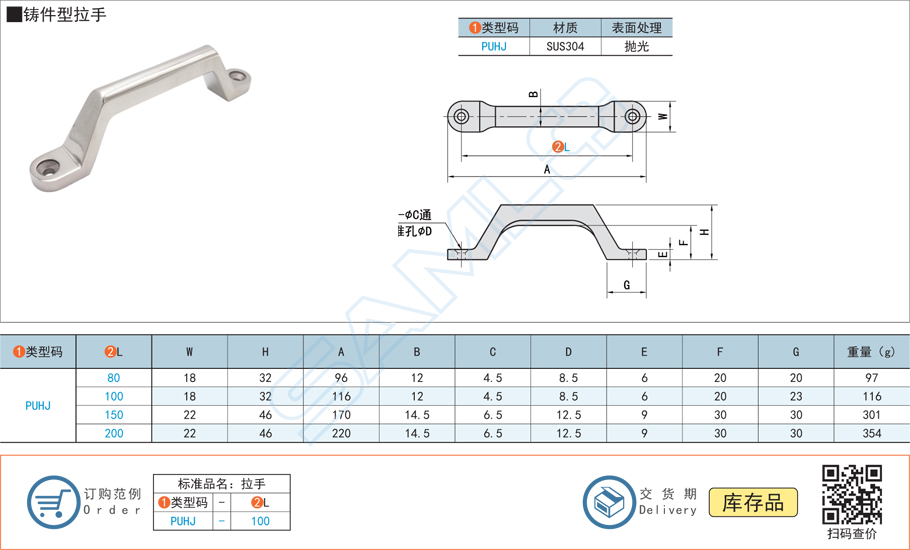 鑄件型拉手門(mén)把手規(guī)格參數(shù)尺寸材質(zhì)